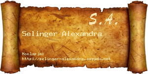Selinger Alexandra névjegykártya